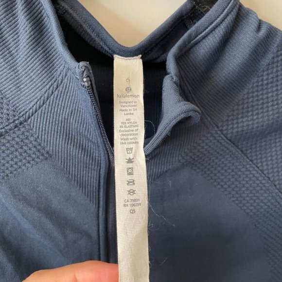 Lululemon For The Chill Of It Jacket True Navy Full Zip Activewear Running 6 - Picture 5 of 7
